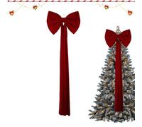 Nœuds de Noël en Velours Ornements Ruban Haut de Couronne à Attacher pour | Nœuds de Noël pour mur, intérieur, ferme, extérieur, cuisine, porte d'entrée, couronne, bricolages de