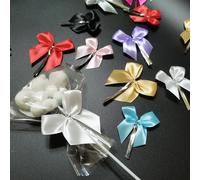 Nœuds de ruban en Satin de 6cm, 100 pièces, pour artisanat, emballage de nœuds cadeaux, fête de mariage, décoration DIY, emballage de boulangerie, nœuds de fil d'étanchéité Orange