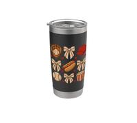 Nœuds en ruban style coquette de baseball vintage Gobelet isotherme en acier inoxydable double paroi