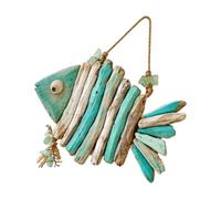 NUEAYMS Poisson côtier Décoration murale en résine inspirée du bois flotté | Avec passant de corde pour entrée, salle de bain, salon