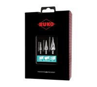 RUKO Jeu de forets étagés HSS 101026RO – tailles 0/9, 1, 2 – 3 pièces – cassette plastique