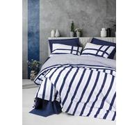Nuit Des Rêves Parure de lit Double - 200 x 200 cm - Bleu foncé - 100% Coton - 2 taies d'oreiller (80 x 80 cm) - Impression réactive - Lavable en Machine - Design élégant