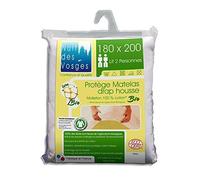 Nuit Des Vosges 201914 Protège Matelas Molleton Bio Coton Blanc 180 X 200 Cm