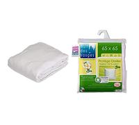Nuit des Vosges 201914 Protège Matelas Molleton Bio Coton Blanc 180 x 200 cm & 204481 sous Taie d'oreiller Molleton Bio Coton Blanc 65 x 65 cm