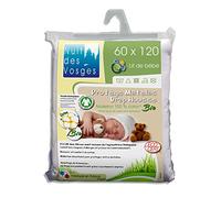Nuit des Vosges 201916 Protège Matelas Molleton Bio pour Lit Bébé Coton Blanc 60 x 120 cm