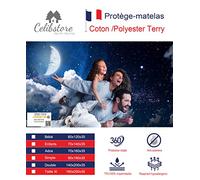 Nuit des Vosges 2035315 Aubin Protège Matelas Absorbant Molleton/Coton Blanc 90 x 190 cm