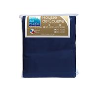 Nuit des Vosges 2100228 Cotoval Housse de Couette Uni Coton Marine 200 x 200 cm