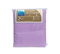 Nuit des Vosges 2106114 Cotoval Housse de Couette Uni Coton Parme 140 x 200 cm