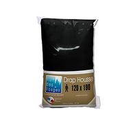 Nuit des Vosges 2106343 Cotoval Drap Housse Uni Coton Noir 120 x 190 cm