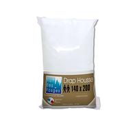Nuit des Vosges 2167818 Cotoval Drap Housse Uni Coton Blanc 140 x 200 cm