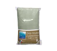Nuit des Vosges 2185263 Cotoval Drap Housse Uni Coton Gris Souris 140 x 190 cm