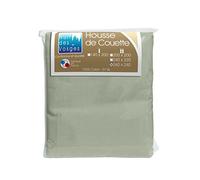 Nuit des Vosges 2188141 Cotoval Housse de Couette Uni Coton Gris Souris 240 x 260 cm