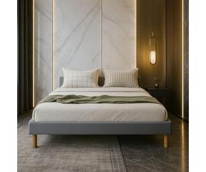 Nuit D'or King of Dreams Mina - Solide et Confortable Sommier Tapissier Gris + Pieds en 20 cm pour Matelas en 200x200-13 Lattes