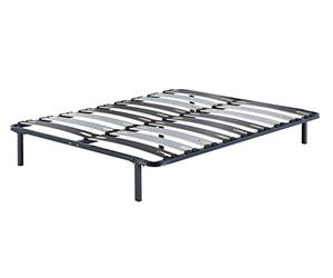Nuit D'or Patrick - Solide et Confortable Sommier Cadre a Lattes + Pieds 140x200 x 29 cm en Metal - 2 x 9 Larges Lattes de 12,5 cm - Montage Rapide et Facile - epaisseur du Metal +/- 1,2 mm