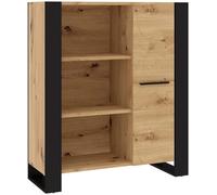 Homlando Étagère de Rangement, Bibliothèque Style Industriel pour Salon ou Chambre, Meuble Rangement 6 Niveaux, Chêne Artisan Noir Nuka 90x45x110 cm