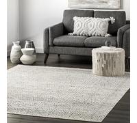 nuLOOM SpinClean Tapis décoratif Lavable en Machine avec Envers antidérapant - Profil Bas pour Salon, Chambre à Coucher et Salle à Manger - Gris Vif - 1,2 x 1,8 m