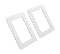 NULYLU 2 Pièces Cadre de Prise Décoratif Autocollant Blanc, Plastique | Pose Facile, Adhésif Mural, Couvre Rayures et Traces, Finition Douce Non Réfléchissante, Salon Bureau