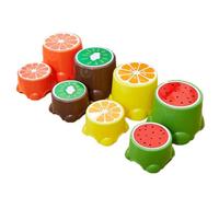 NULYLU 2 Pièces Tabouret en Plastique pour Garçon et Filles à Thème de Fruits, Stable et Résistant à l'usure, Bords Arrondis, pour L'école Primaire et Maternelle, Design Cartoon Adorable