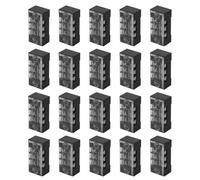 NULYLU 20 Pièces Bornier à Barrette de Connexion 3 Positions Capot Isolant Plastique Amovible Bornier à Barrette de Connexion Adapté la Distribution Électrique Industrielle