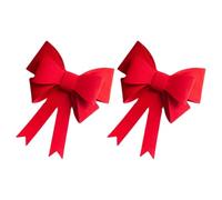 NULYLU 2pcs Noeuds en Feutre Rouge pour Décoration de Noël, Boucles de Rideau Élégantes Liens Pratiques pour Guirlande et Salon