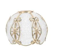 NULYLU Abat-jour Lampe Suspendue Mini, Abat-jour Lampe Métal et Plastique, Cadre E27, Trou 1,7'', Motif Fleur à 8 Pétales, Or, Diffusion Douce, Chambre et Salon