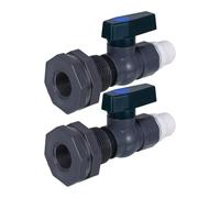 NULYLU Adaptateur de Robinet en PVC Dn20 3/4 avec Raccord de Cloison pour Cuve à Eau, Vanne à Barillet Étanche, Contrôle Précis du Débit, Kit 2 Pièces pour Jardin Extérieur
