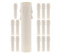 NULYLU Cache-bougies pour lustre plastique blanc lot de 15 avec protection anti-gouttes et installation facile pour usage domestique diamètre 30 mm x 100 mm