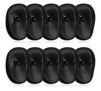 NULYLU Cache-oreilles 10 Pièces en Plastique Noir pour Coloration Capillaire, Lavable et Confortable pour Shampooing et Salon de Beauté