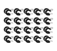 NULYLU Clips Câbles en Acier Inoxydable Pinces Robustes et Stables Coussin en Caoutchouc Noir 20pcs pour Fixation Sécurisée de Tuyaux