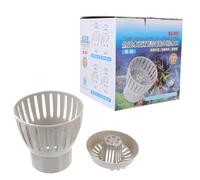NULYLU Dispositif de Purification pour Bassin à Poissons Collecteur de Déchets en Abs Blanc, Filtre pour Eau Filtrée, Accessoire Aquarium pour Décoration Automne