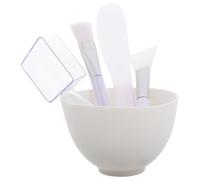 NULYLU Ensemble de Bols en Silicone pour Masque Facial DIY Bol Mélangeur Blanc et Accessoire Pratique pour Application Uniforme à Domicile Salon Réutilisable