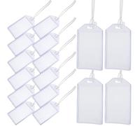 NULYLU Étiquettes de Bagages Légères et Réutilisables Lot de 16 avec Porte-badge en Pvc Transparentes et Cordon pour Médecins et Étudiants