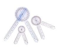NULYLU Goniomètres et Échelle Claire Lot de 3 en Plastique Rigide Rapporteur 360 Degrés, Règle Transparente pour Mesure Précise Couleur Aléatoire de L’ulna Doigts,