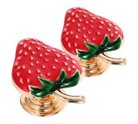 NULYLU Lot de 2 Boutons Fraise Rouge en Alliage de Zinc pour Placards et Tiroirs, Design Unique, Résistant à L'usure, pour Armoires Cuisine et Commodes