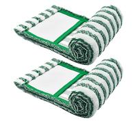 NULYLU Lot de 2 Recharges de Serpillière en Microfibre Lavables et Réutilisables Compatibles Libman, Lingettes Plates Absorbantes Vert Foncé pour Nettoyage Sec et Humide des Sols