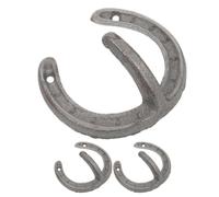 NULYLU Lot de 3 Crochets Muraux Décoratifs en Fer Forme Fer à Cheval, Patères Murales Vintage Faciles à Installer pour Rangement et Organisation Murale
