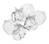 NULYLU Lot de 3 Porte-clés en Plastique de Lapin pour Rangement de Poils d'animaux Fenêtre Transparente, Portable Vie Quotidienne