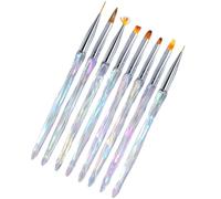 NULYLU Lot de 8 Pinceaux pour Nail Art, Stylos à Manucure Japonerie Dégradé, pour Tracer Lignes et Motifs Fins, Fournitures pour Manucure Maison et Décoration Ongles, Accessoires Nail