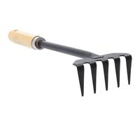 NULYLU Mini Râteau de Jardinage Outil Sûr en Fer Noir Poignée Ferme pour Enlever pour Travailler Un Petit Espace