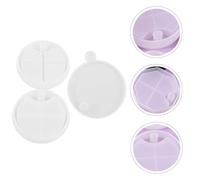 NULYLU Moule Silicone Flexible 3 Pièces Rond pour Résine Époxy, Moule Antiadhésif pour Boîte de Rangement Rotative à Plusieurs Niveaux, Adapté aux Projets de Bijoux et Artisanat