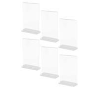 NULYLU Porte-affiche Acrylique Double Face 6pcs Léger Installation Rapide pour Restaurant et Maison, Support Élégant et Professionnel pour Panneaux et Étiquettes