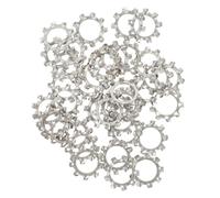 NULYLU Rondelles de Blocage Résistantes au Desserrage en Acier Inoxydable Argenté 280pcs Dentelées et Antivibrations pour Usage Industriel et Assemblage Précis