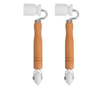 NULYLU Rouleau à Papier Peint 2pcs Manche en Bois pour Joint Plat, Prévention du Soulèvement, Design Professionnel, pour Décoration Murale et Automobile