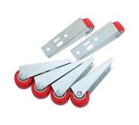 NULYLU Roulette de Porte Coulissante Facile et Installation Polyvalente 6 Pièces en Caoutchouc et Fer Rouge, Support de Porte Sous-meuble Contrôle Directionnel pour Tiroirs Sous-lit