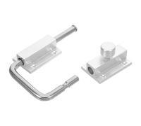 NULYLU Serrure pour Baie Vitrée Coulissante en Acier Inoxydable Argenté, Verrou Multi-angle Sécurité Renforcée, Adaptée aux Portes Intérieures et Granges, Dimensions 10.5x8.5x1.6 Cm