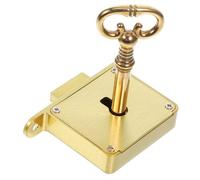 NULYLU Serrure Vintage en Laiton pour Tiroir et Porte D'armoire, Verrou de Sécurité sans Blocage, pour Meubles en Bois et Boîtes de Rangement