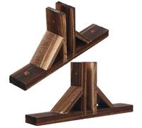 NULYLU Support de Clôture Base Stable et Résistante 2pcs en Bois Massif pour Fixation Solide de Panneaux et Piquets de Clôture en Extérieur pour Jardin et Pelouse