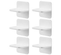 NULYLU Supports D'étagères Auto-adhésifs Blancs 6 Pièces sans Perçage en Plastique pour Meubles et Armoires Surface Lisse