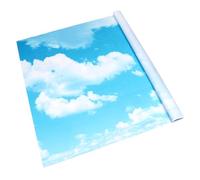 NULYLU Toile de Fond Bleu Ciel et Blanc Nuages en Dacron, Décoration Suspendue Solide, Facile à Nettoyer, pour Fête et Séance Photo en Intérieur
