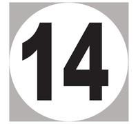 Numéro 14 - 5x5cm - Sticker/Autocollant